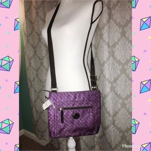 NWT Coach Purple & Black Snake Print File Bag 10X9